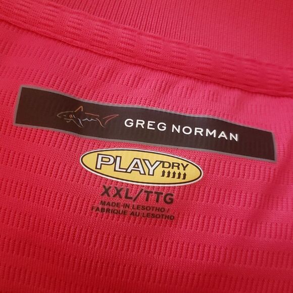 Very Nice Greg Norman Coral Red Polo Golf Shirt Sz XXL - Picture 4 of 6